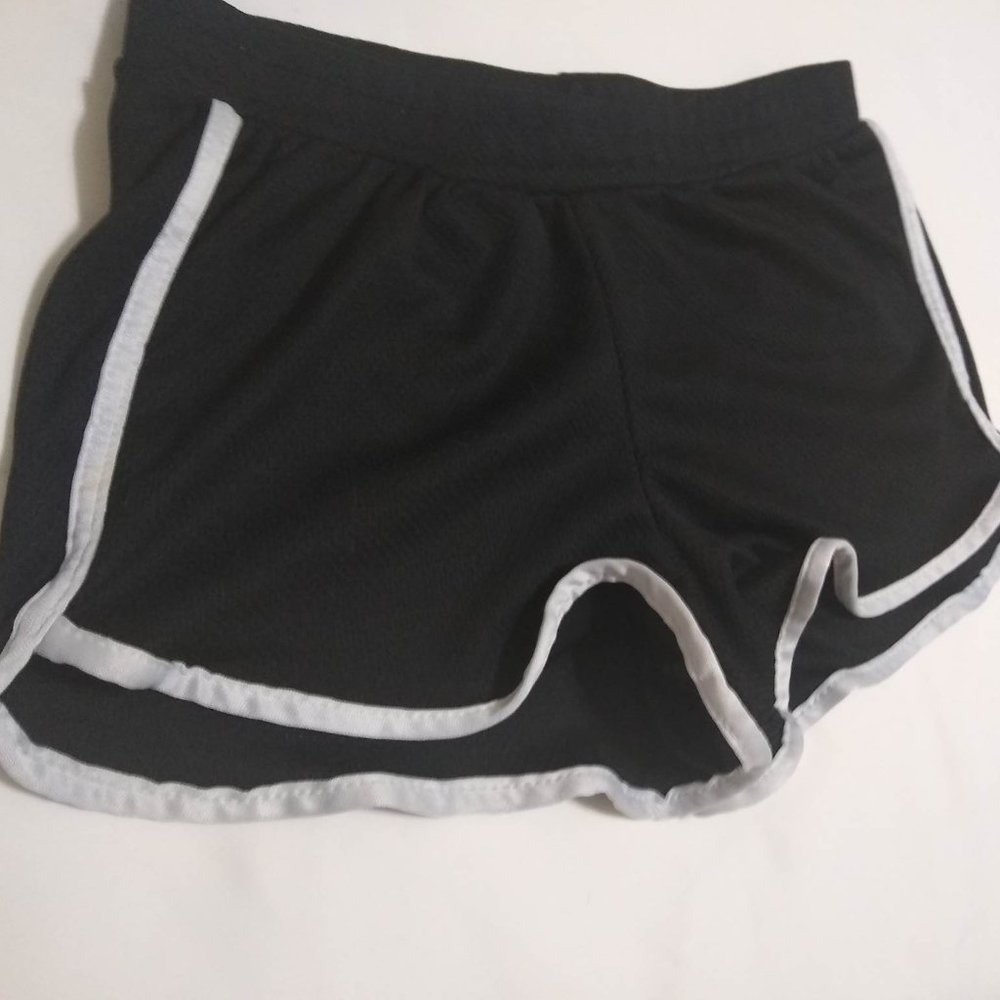 Derek Heart Black Athletic White Stripes Track Shorts